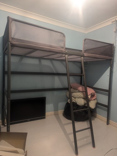 Loft bed dark - bed,, grey