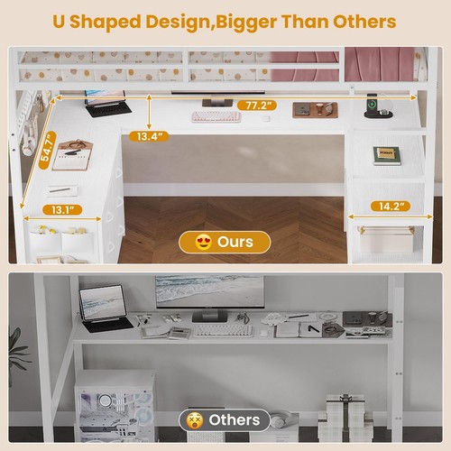 Loft bed shaped desk - loft, u-shaped