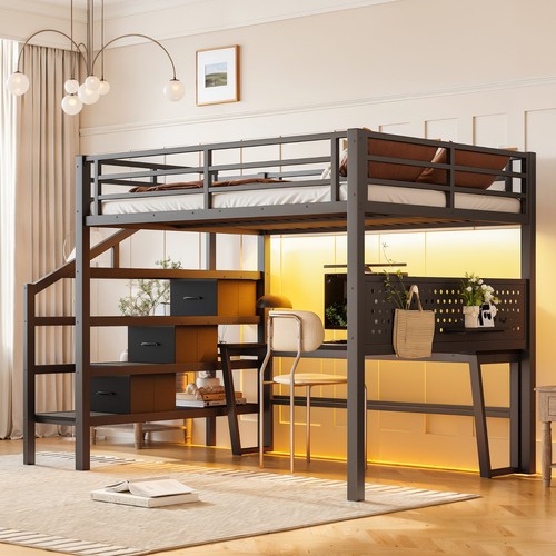 Full size metal loft bed - metal,