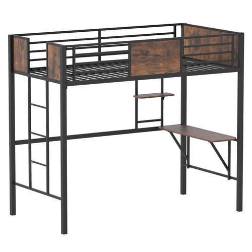 Gymax loft bed single - single, size
