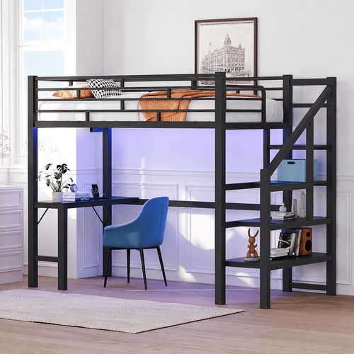 Zimtown twin loft bed - bed, with