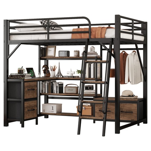 Full size loft bed desk - loft, w/desk