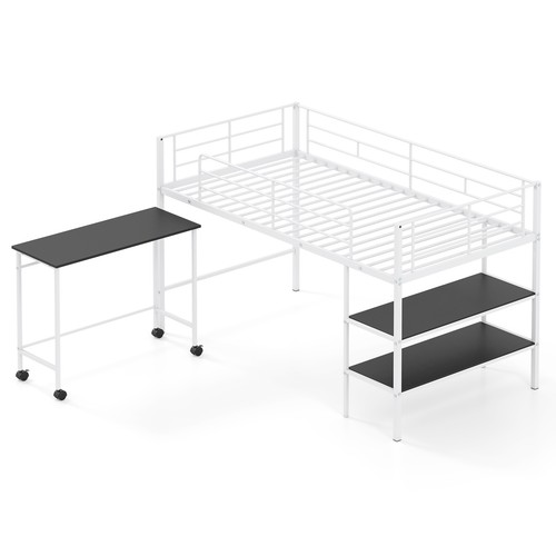 Twin size loft - bed, w/rolling
