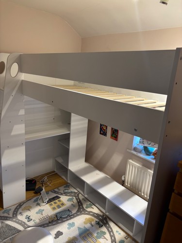 Loft bed with - loft, desk