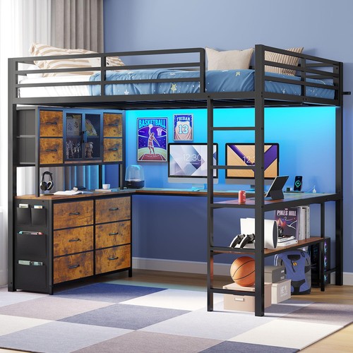 Full size loft bed with - size,