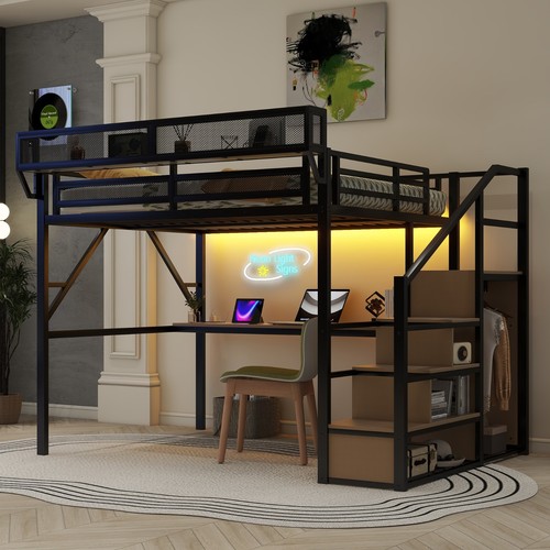 Queen loft bed with - loft,