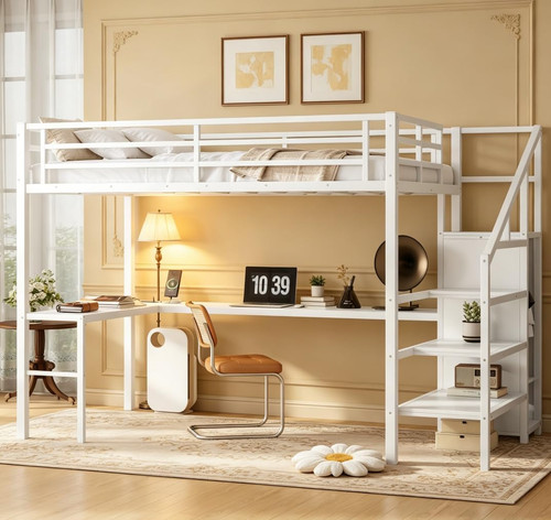 Full size metal loft bed - full,