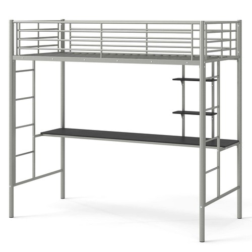 Loft bed with - desk, shelves