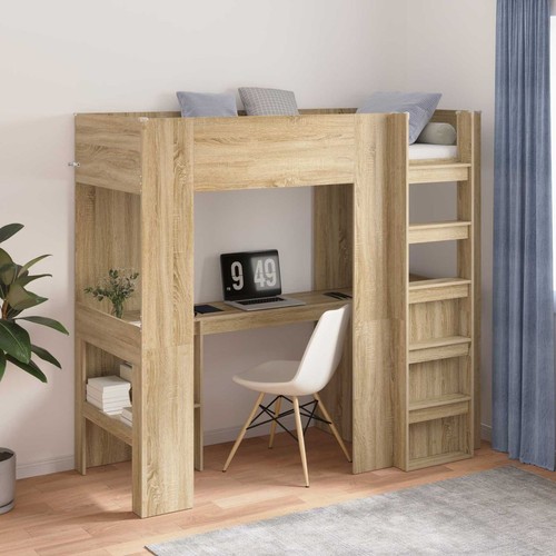 Loft bed frame with desk - bed,