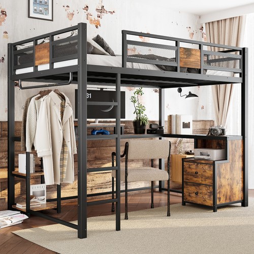 Full loft bed with deskand - full,
