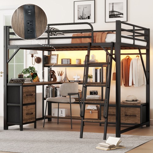 Heavy duty loft bed with - loft,
