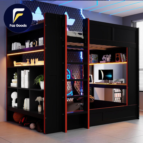 Full size wood gaming bunk - gaming, bed