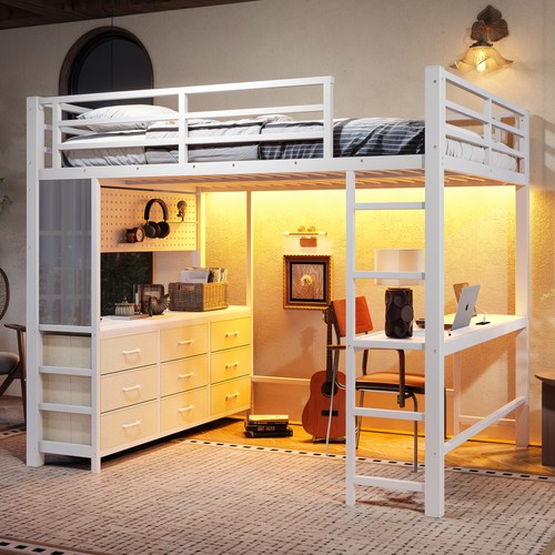 Full size loft bed with - full,