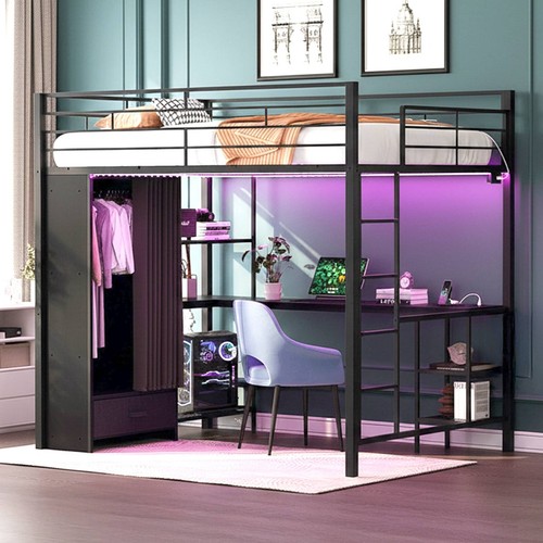Modern loft bed cama frame - bed,