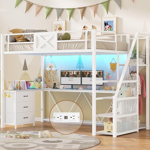 Twin size loft bed with - size,