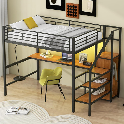 Space saving metal - loft, bed
