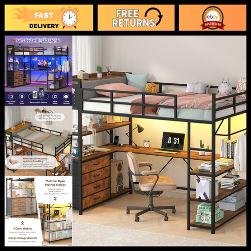 Twin loft bed with storage - loft,