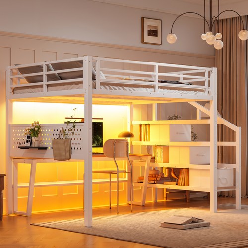 Full size metal loft - size, bed