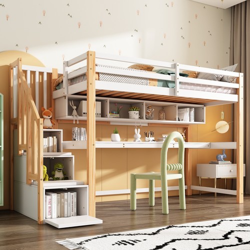 Kids loft bed 90x190cm - bed,